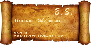 Bierbaum Sámson névjegykártya